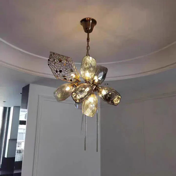 Modern Wine Glass Shape Chandelier Italian Light Luxury Light Fixture for Dining Room/Living Room - Linear/L31.5"*W16.9"*H29.5"GoldWarm LightJoyfuzzy