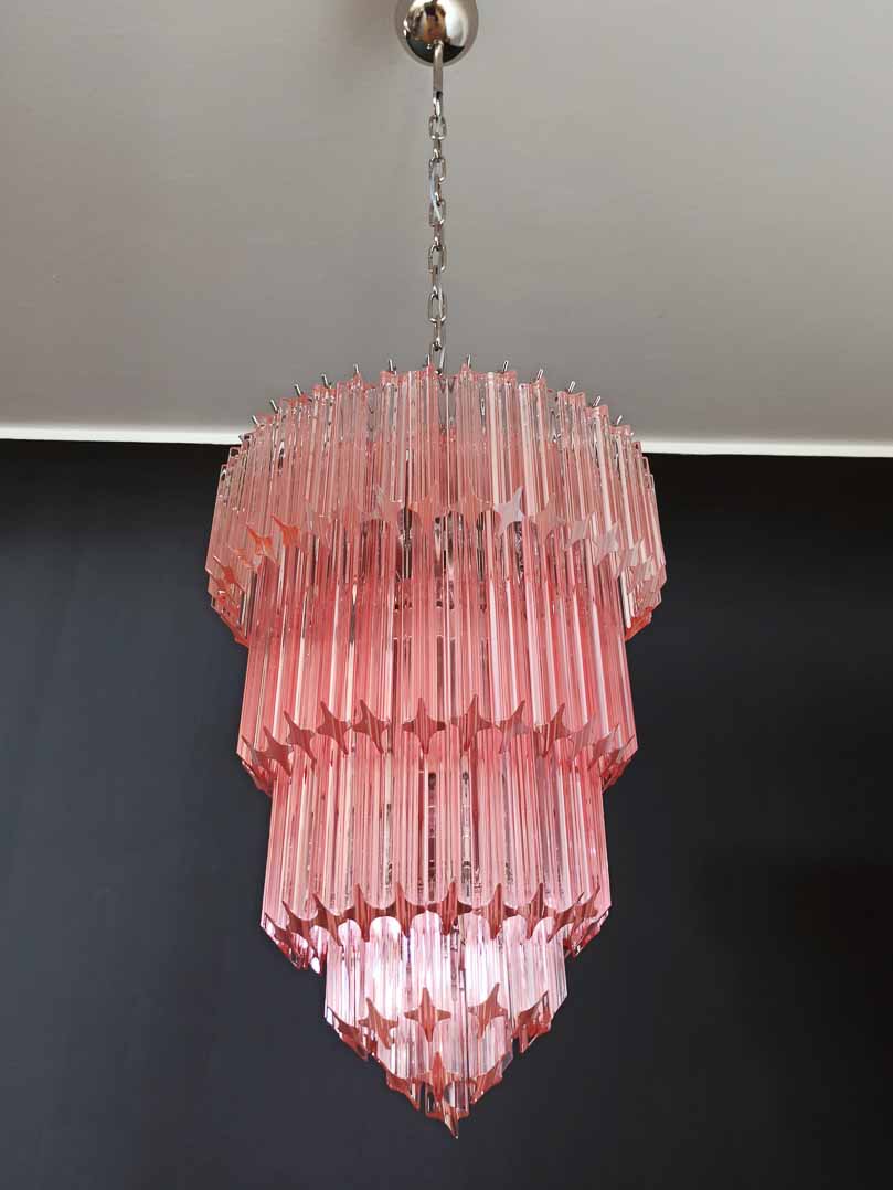 Murano Chandelier – 112 prisms – Pink - Joyfuzzy