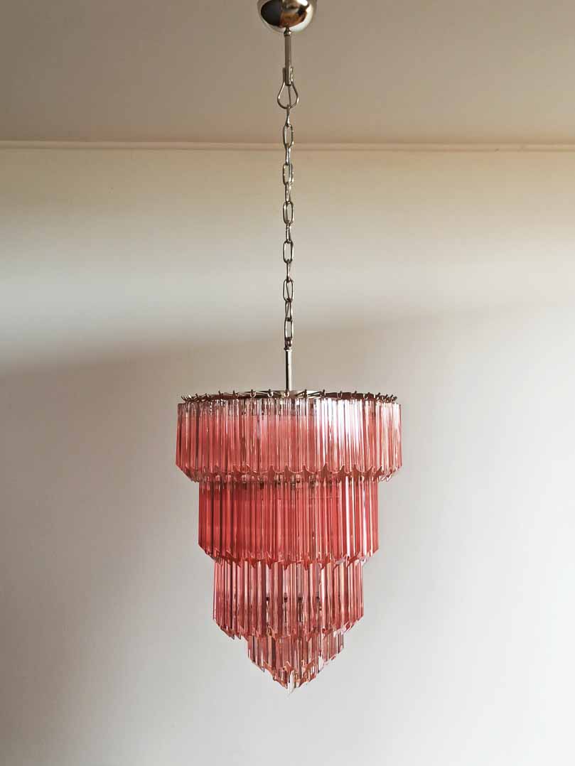 Murano Chandelier – 112 prisms – Pink - Joyfuzzy