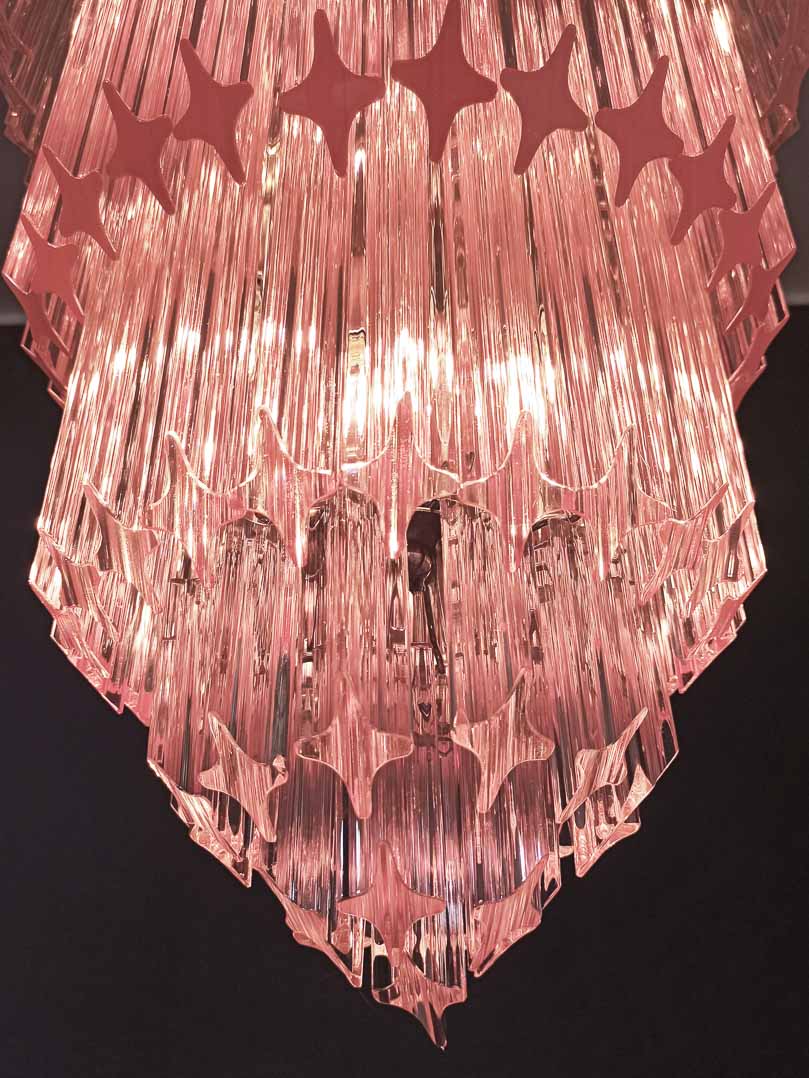 Murano Chandelier – 112 prisms – Pink - Joyfuzzy