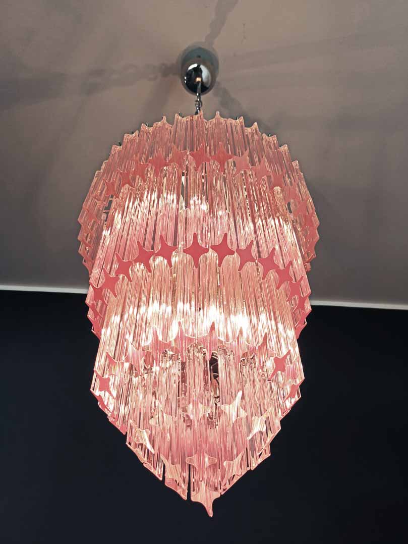 Murano Chandelier – 112 prisms – Pink - Joyfuzzy