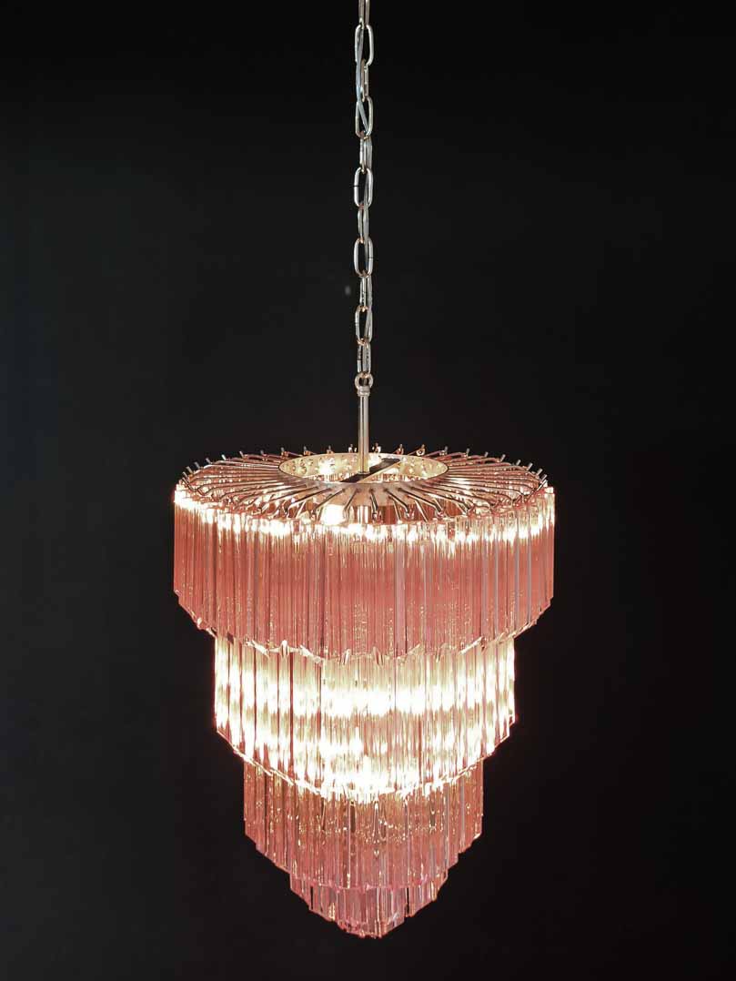 Murano Chandelier – 112 prisms – Pink - Joyfuzzy