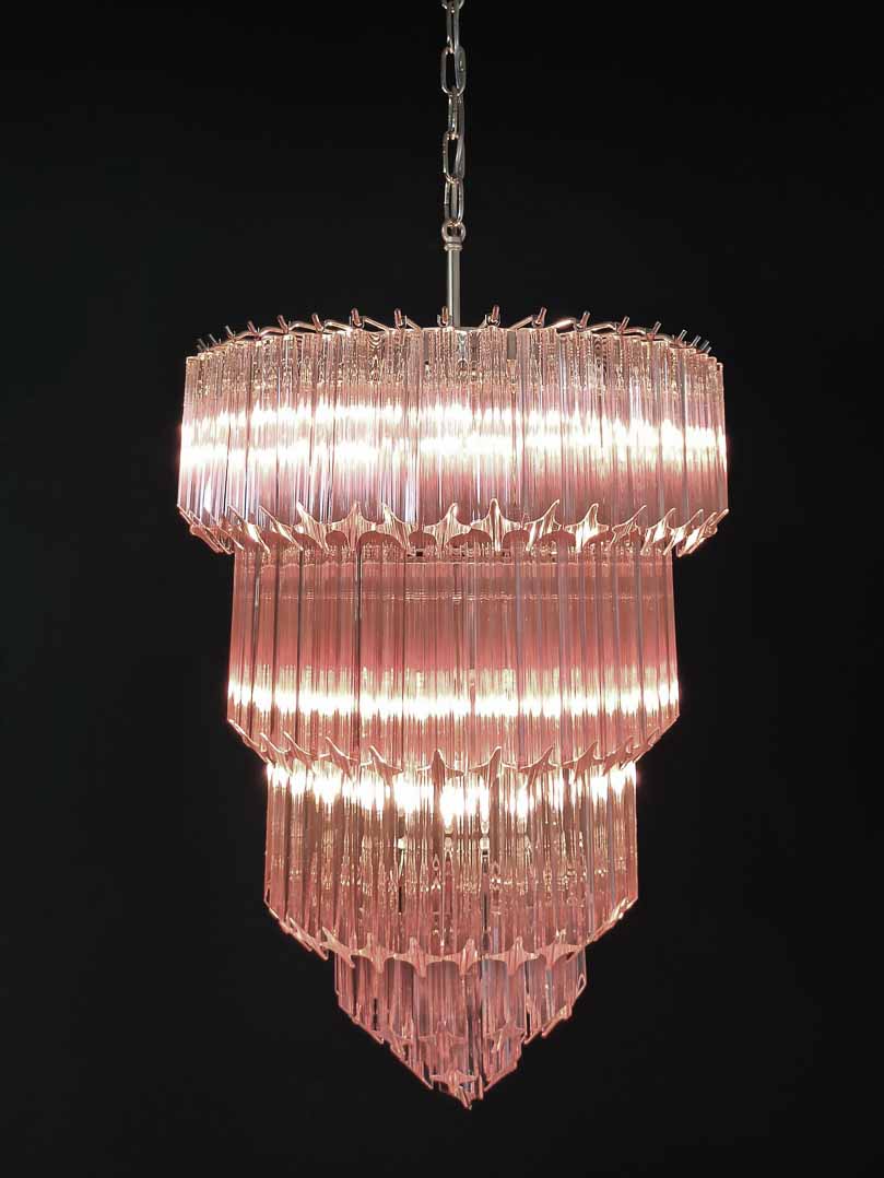 Murano Chandelier – 112 prisms – Pink - Joyfuzzy
