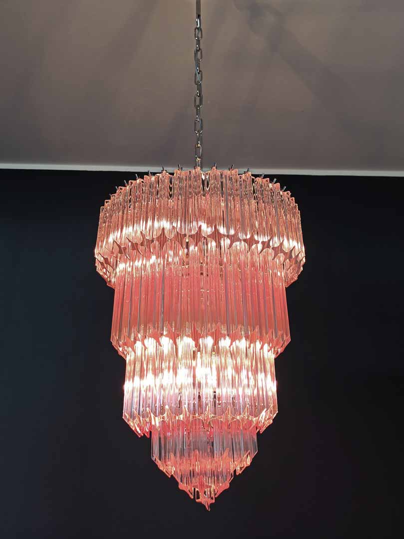 Murano Chandelier – 112 prisms – Pink - Joyfuzzy