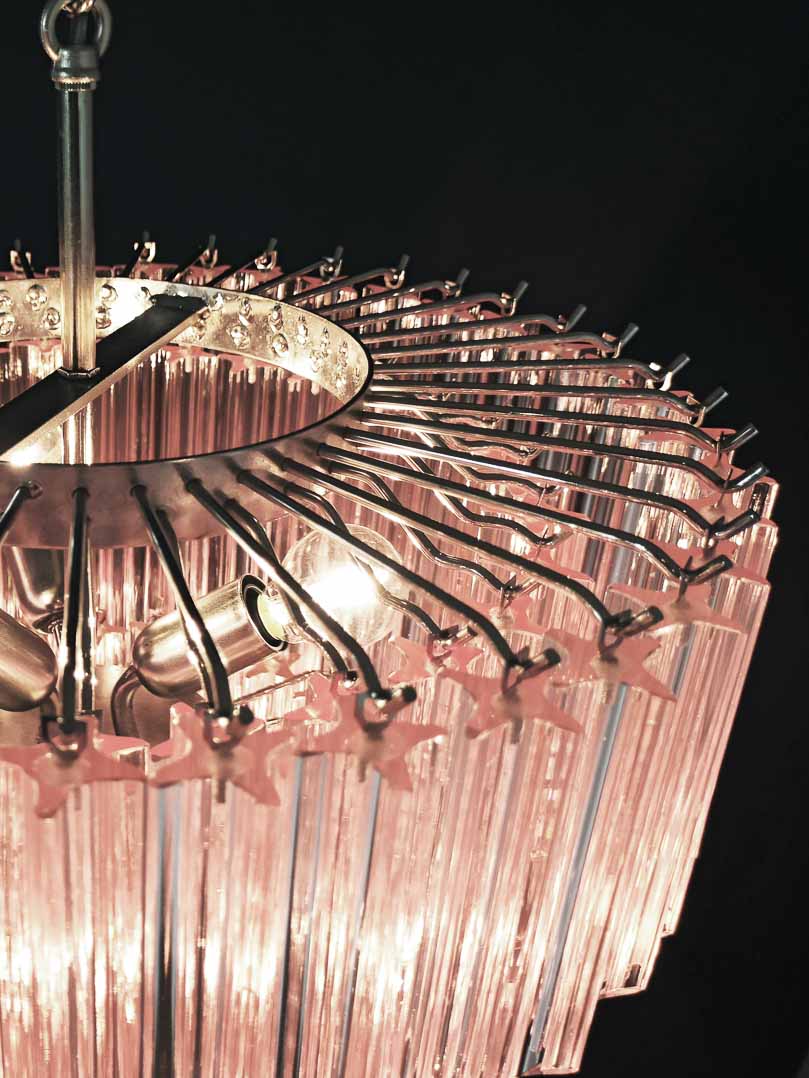 Murano Chandelier – 112 prisms – Pink - Joyfuzzy