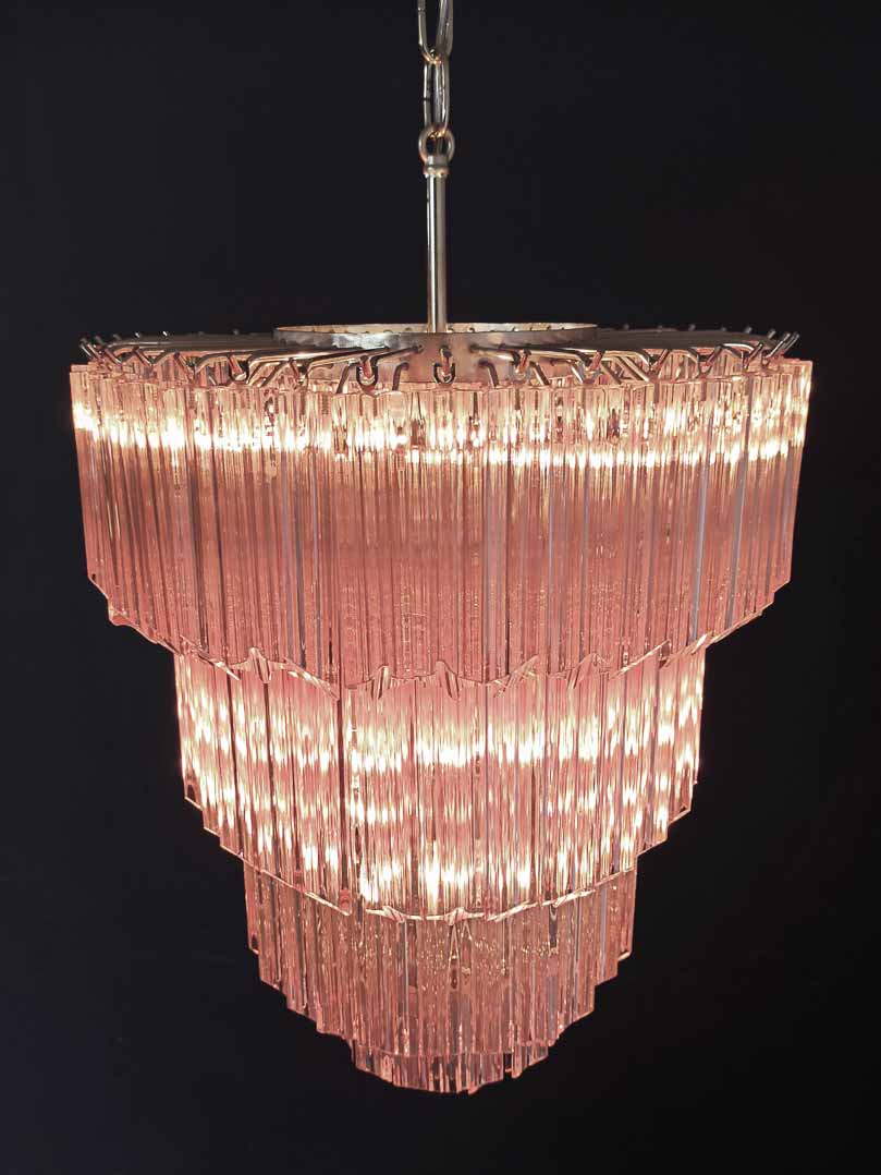 Murano Chandelier – 112 prisms – Pink - Joyfuzzy