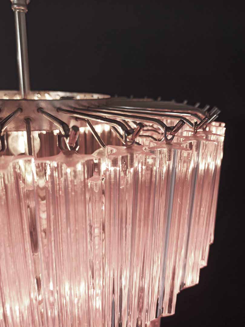 Murano Chandelier – 112 prisms – Pink - Joyfuzzy