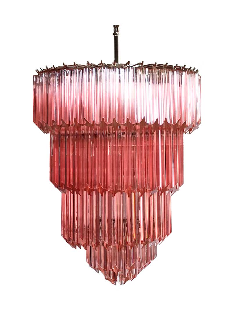 Murano Chandelier – 112 prisms – Pink - Joyfuzzy