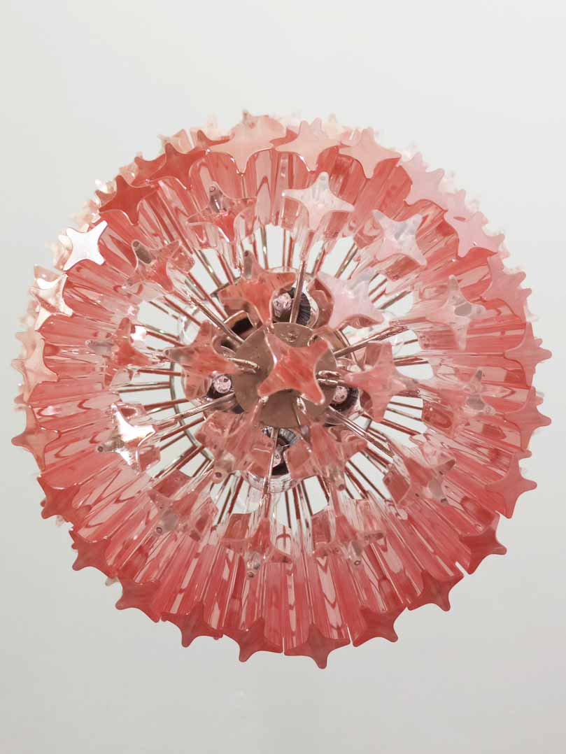 Murano Chandelier – 112 prisms – Pink - Joyfuzzy