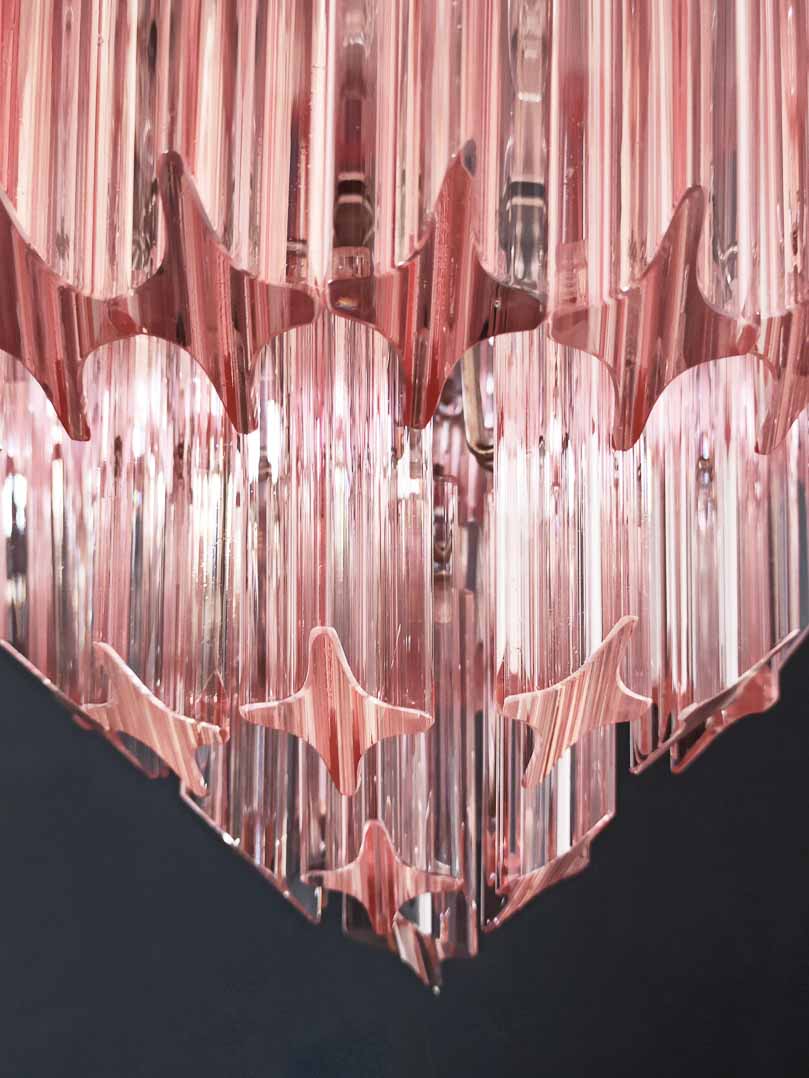 Murano Chandelier – 112 prisms – Pink - Joyfuzzy