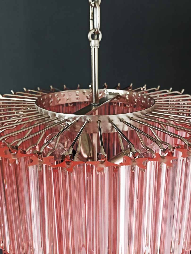 Murano Chandelier – 112 prisms – Pink - Joyfuzzy