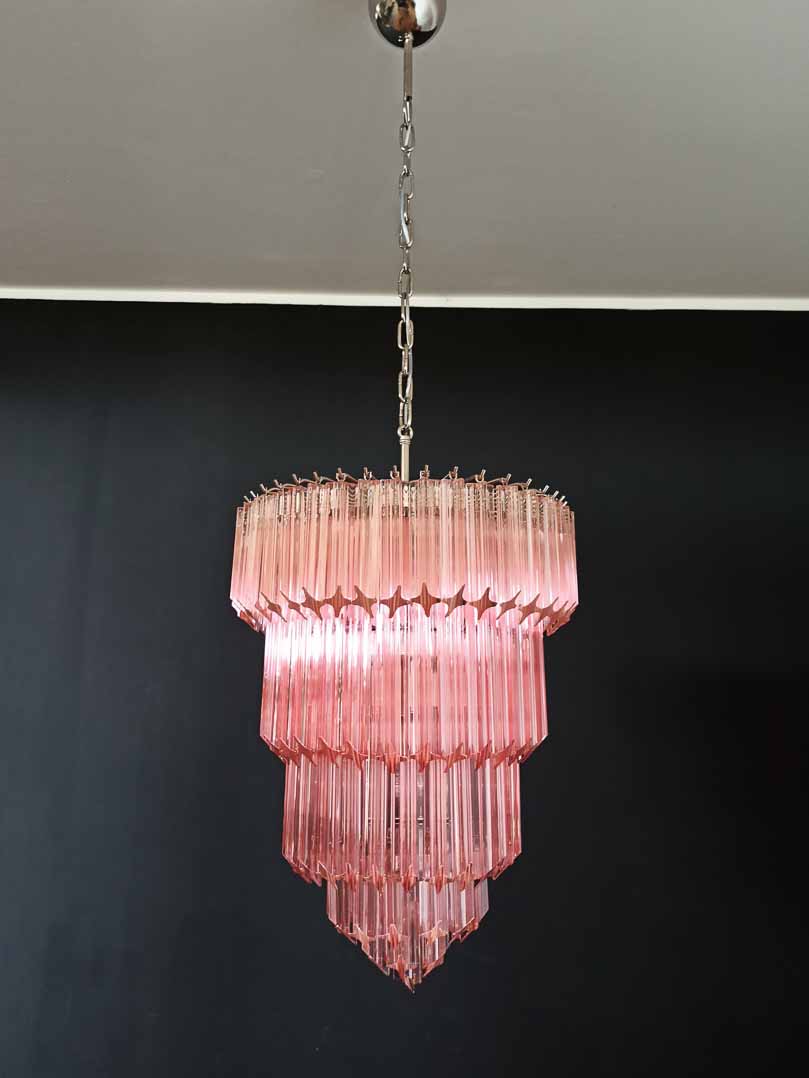 Murano Chandelier – 112 prisms – Pink - Joyfuzzy