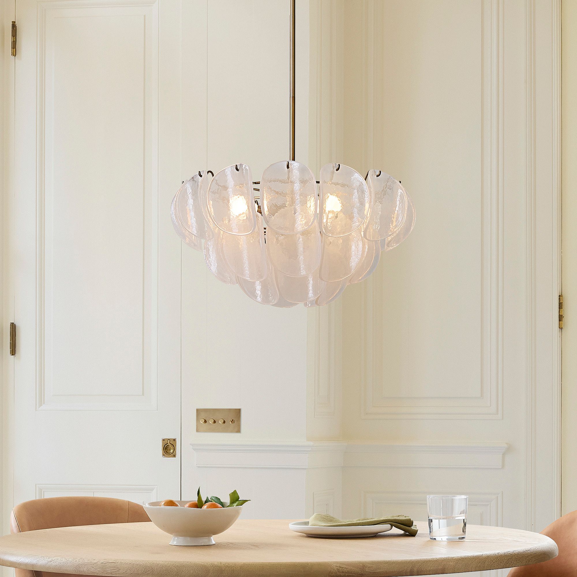 Murano Chandelier (22") White - Joyfuzzy
