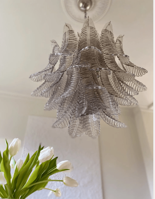 Murano Chandelier – 36 glass leaves – Smoked - Joyfuzzy
