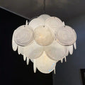 Murano Chandelier 36 White Disks - Joyfuzzy