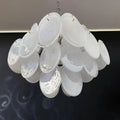 Murano Chandelier 36 White Disks - Joyfuzzy