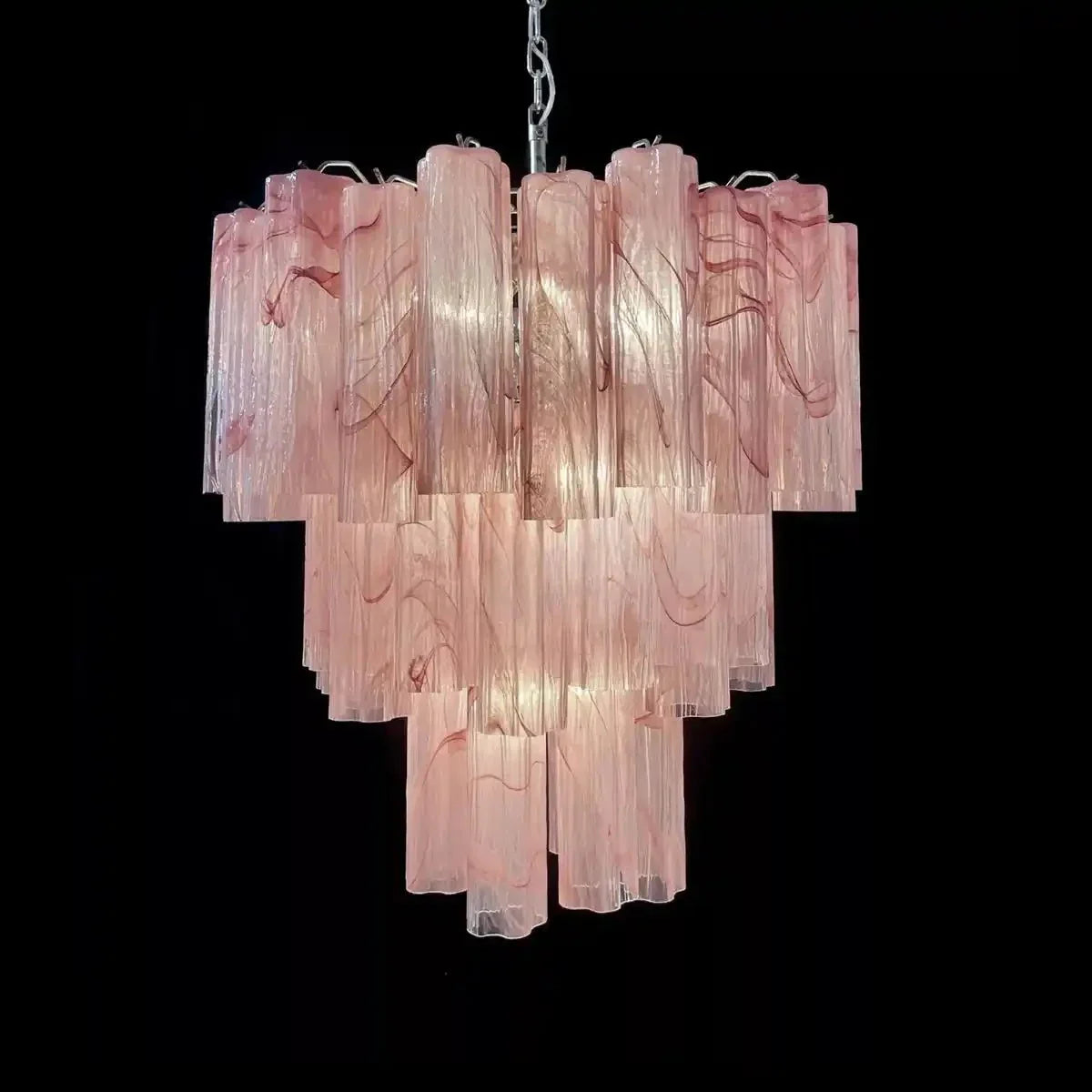 Murano Chandelier – 48 tubes – Alabaster Pink - Joyfuzzy