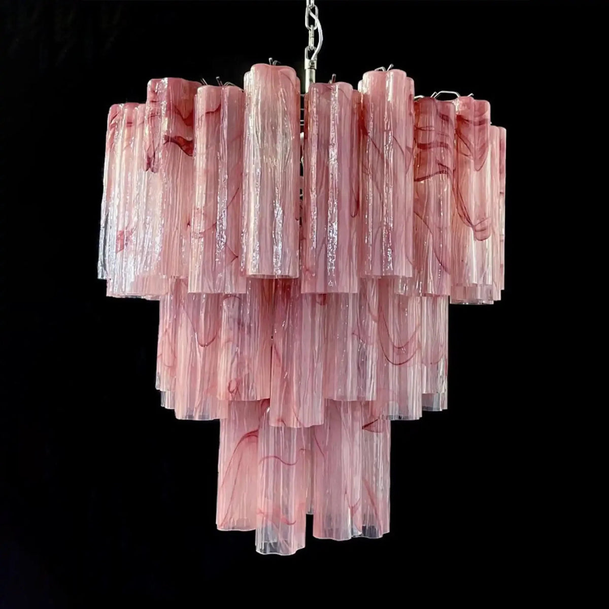 Murano Chandelier – 48 tubes – Alabaster Pink - Joyfuzzy