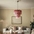 Murano Chandelier – 48 tubes – Alabaster Pink - Joyfuzzy