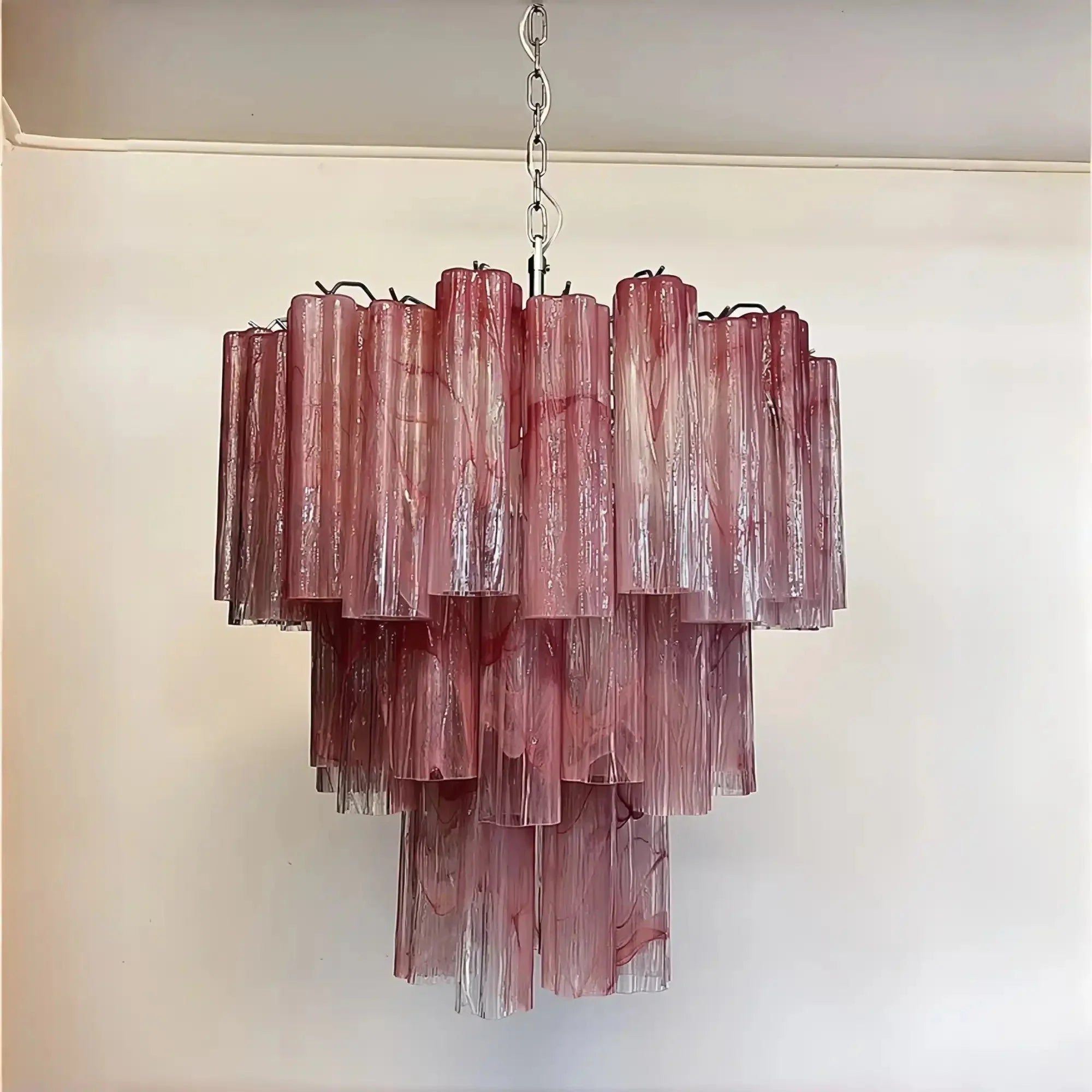 Murano Chandelier – 48 tubes – Alabaster Pink - Joyfuzzy