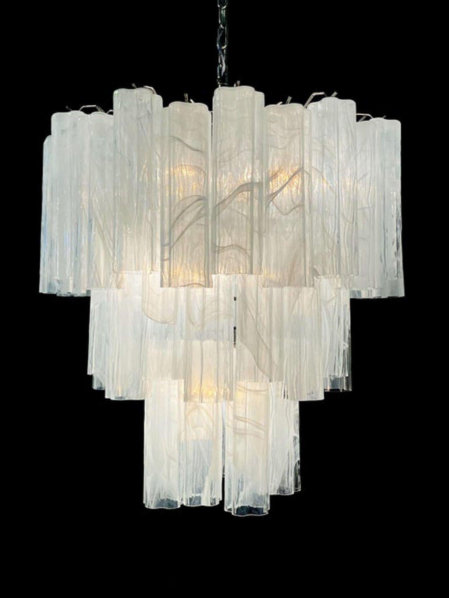 Murano Chandelier – 48 tubes – Alabaster White - Joyfuzzy