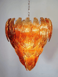 Murano Chandelier – 52 Felci glass leaves – Amber - Joyfuzzy