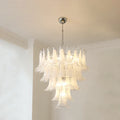 Murano Chandelier-5 Layer D 76cm x H 78cm / ∅ 30″ x H 30.7″-White-Polished Nickel