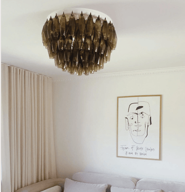Murano Chandelier – Poliedri – 84 glasses – Dark smoked - Joyfuzzy