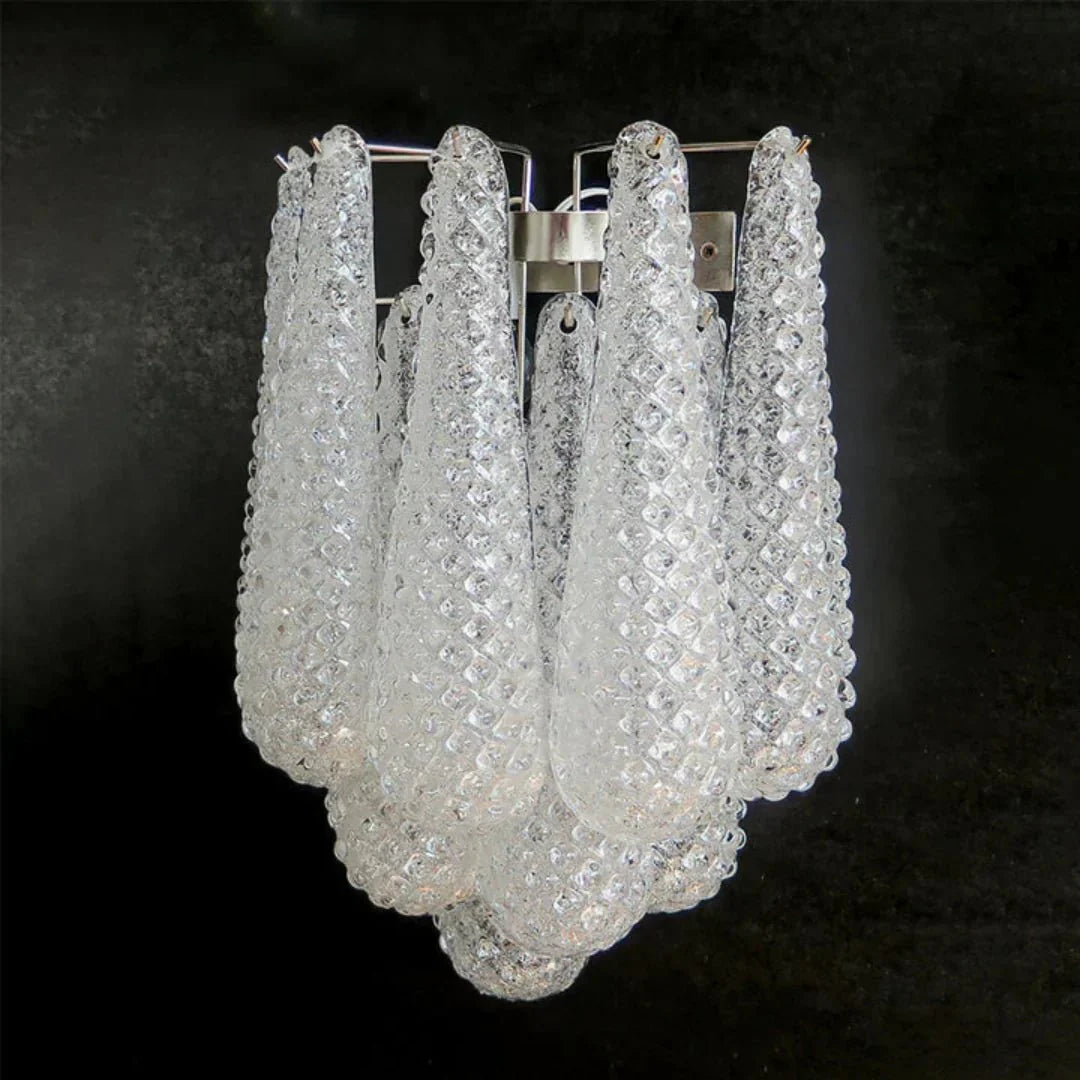 Murano Petals White Wall Light 13.4" - Dia 13.4″(34cm) x H 17.7″(45cm) Set Of 2WhiteJoyfuzzy