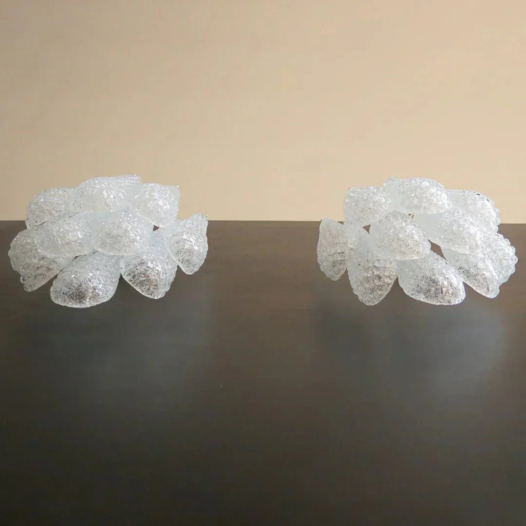 Murano Petals White Wall Light 13.4" - Dia 13.4″(34cm) x H 17.7″(45cm) Set Of 2WhiteJoyfuzzy