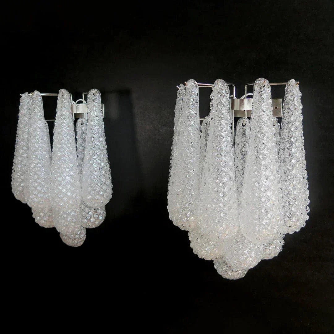 Murano Petals White Wall Light 13.4" - Dia 13.4″(34cm) x H 17.7″(45cm) Set Of 2WhiteJoyfuzzy