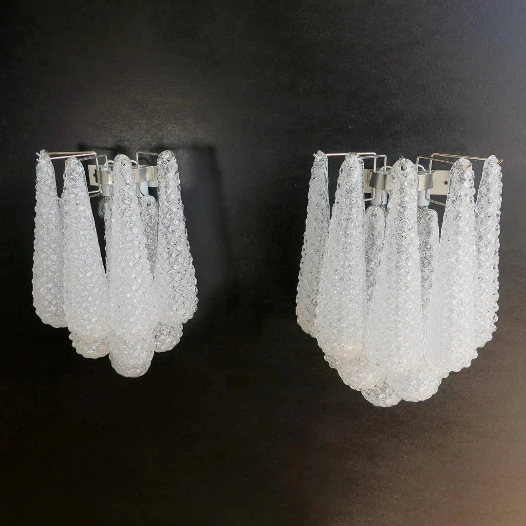 Murano Petals White Wall Light 13.4" - Dia 13.4″(34cm) x H 17.7″(45cm) Set Of 2WhiteJoyfuzzy
