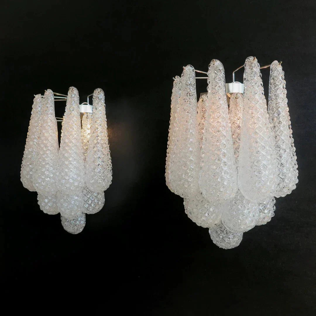 Murano Petals White Wall Light 13.4" - Dia 13.4″(34cm) x H 17.7″(45cm) Set Of 2WhiteJoyfuzzy