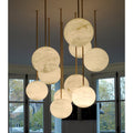 Nami Alabaster Sphere Staircase Chandelier,Multi Pendant Light - 7.87