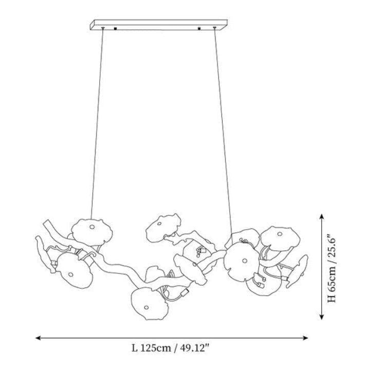 Nenufar Blooming Chandelier - L 59.1″(150cm) x W 13.8″(35cm) x H 25.6″(65cm)Joyfuzzy