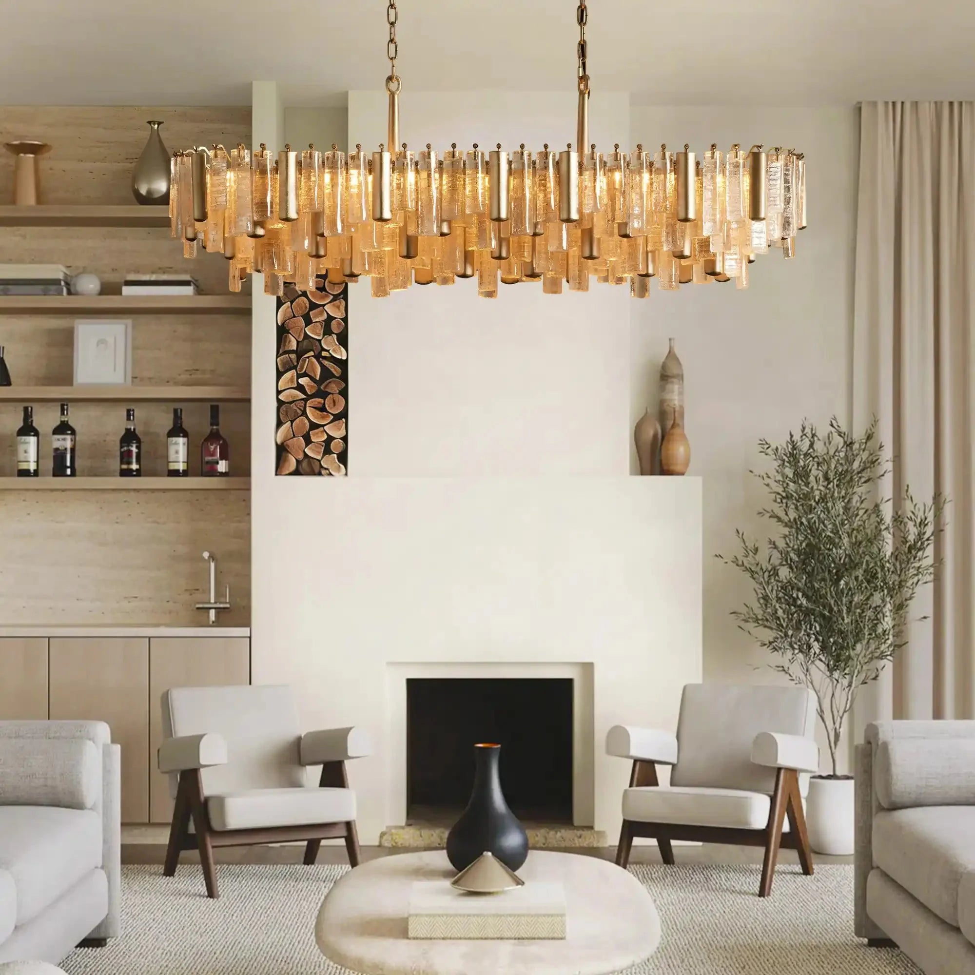 Neve Linear Chandelier - BrassJoyfuzzy