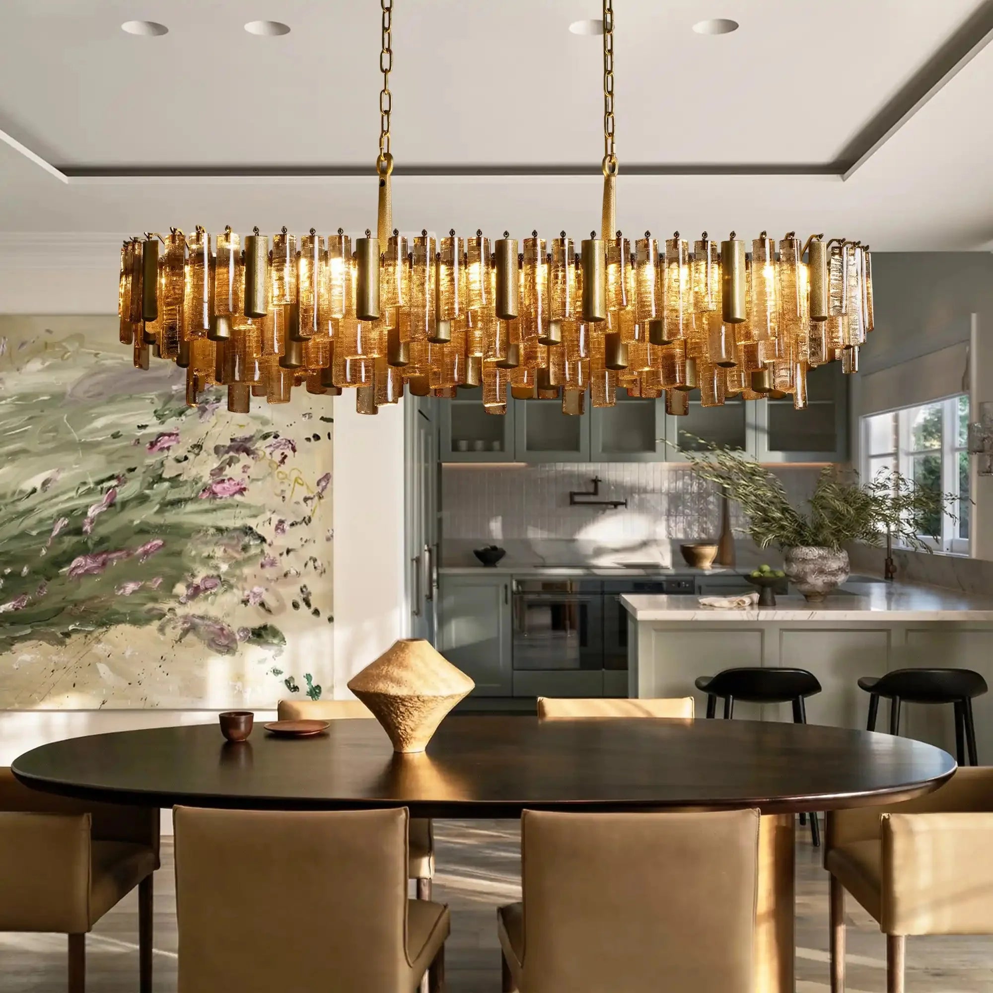 Neve Linear Chandelier - BrassJoyfuzzy