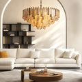 Neve Round Chandelier - BrassJoyfuzzy