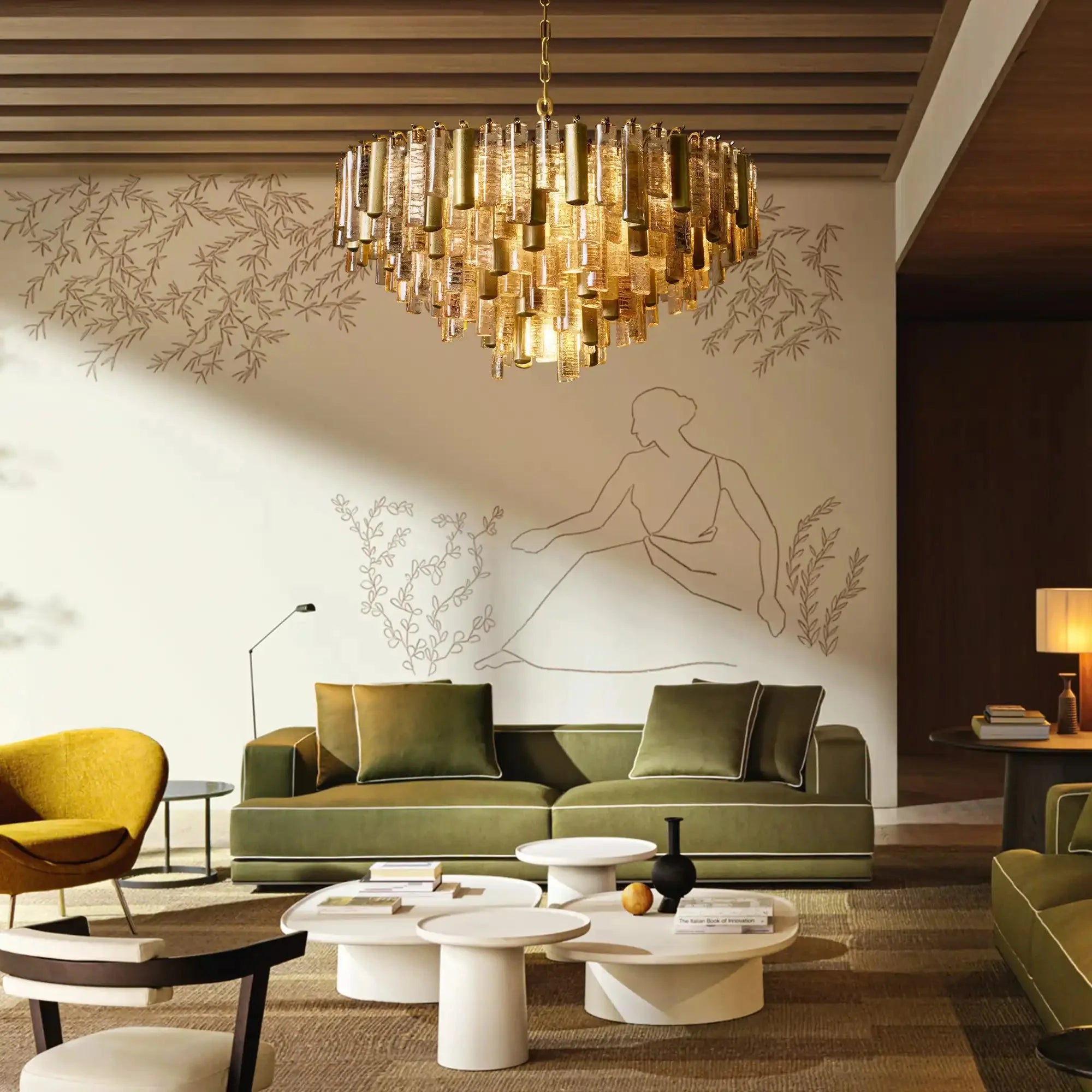 Neve Round Chandelier - BrassJoyfuzzy