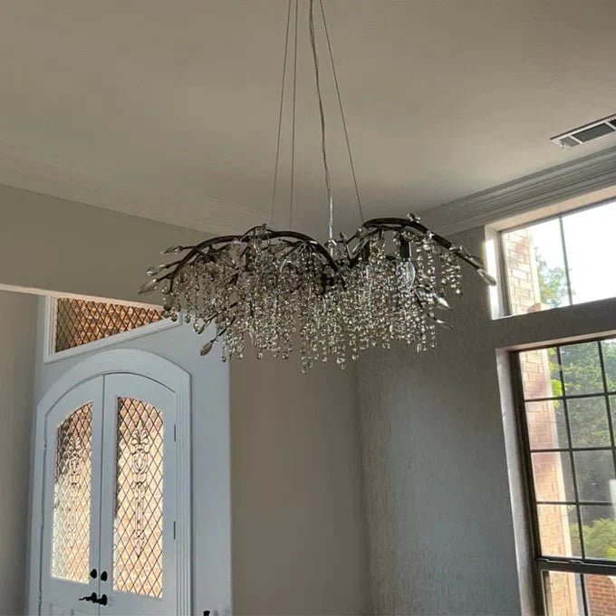 New Luxury Branch Crystal Pendant Chandelier Designer Creative Art Dining Room/Living Room Light Fixture - L74.8"*W29.52"*H23.0"GoldWarm LightJoyfuzzy