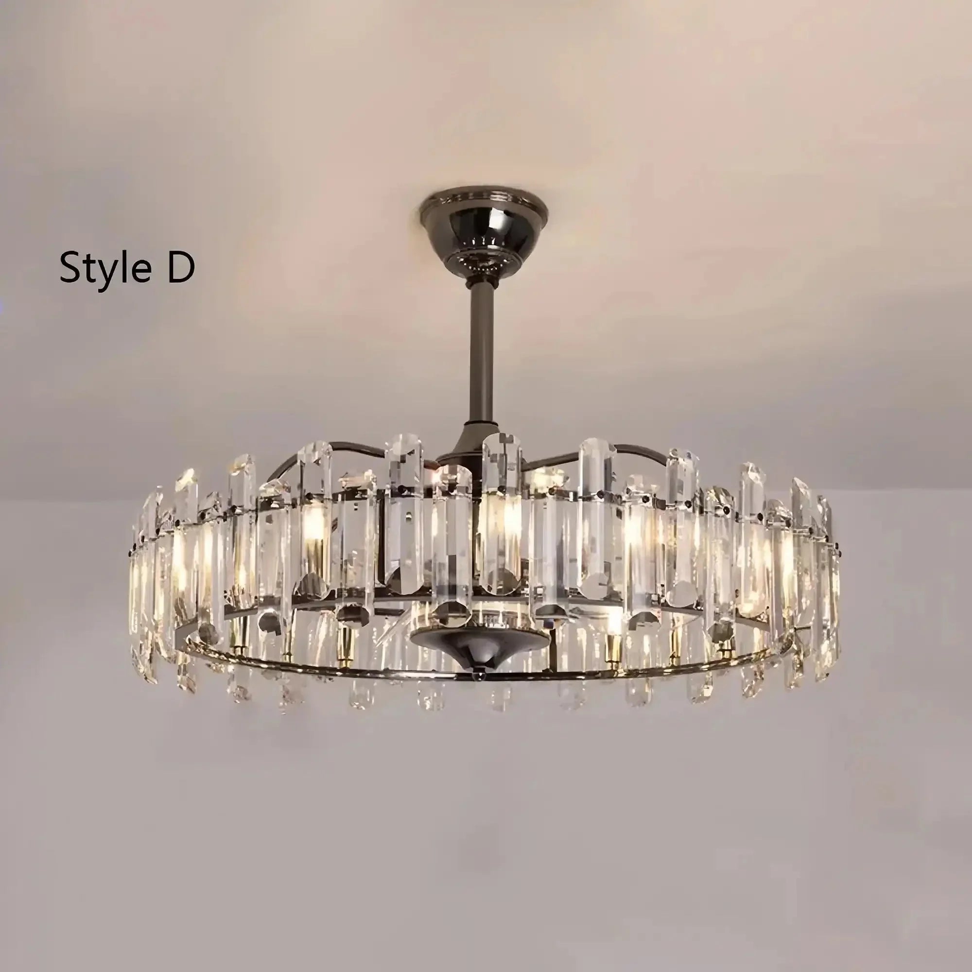 New Modern Invisible Fan Light Candle Crystal Chandelier - Joyfuzzy