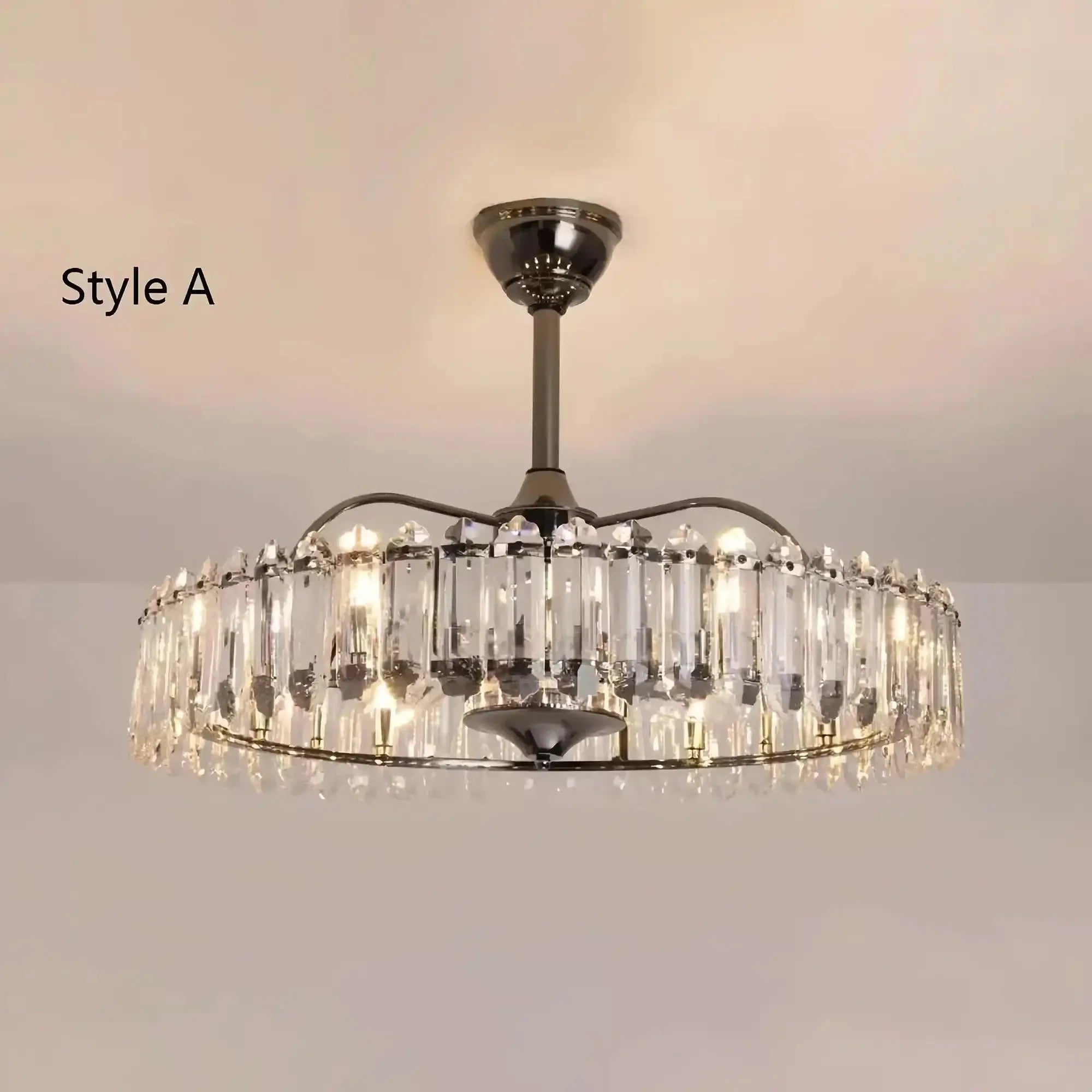 New Modern Invisible Fan Light Candle Crystal Chandelier - Joyfuzzy
