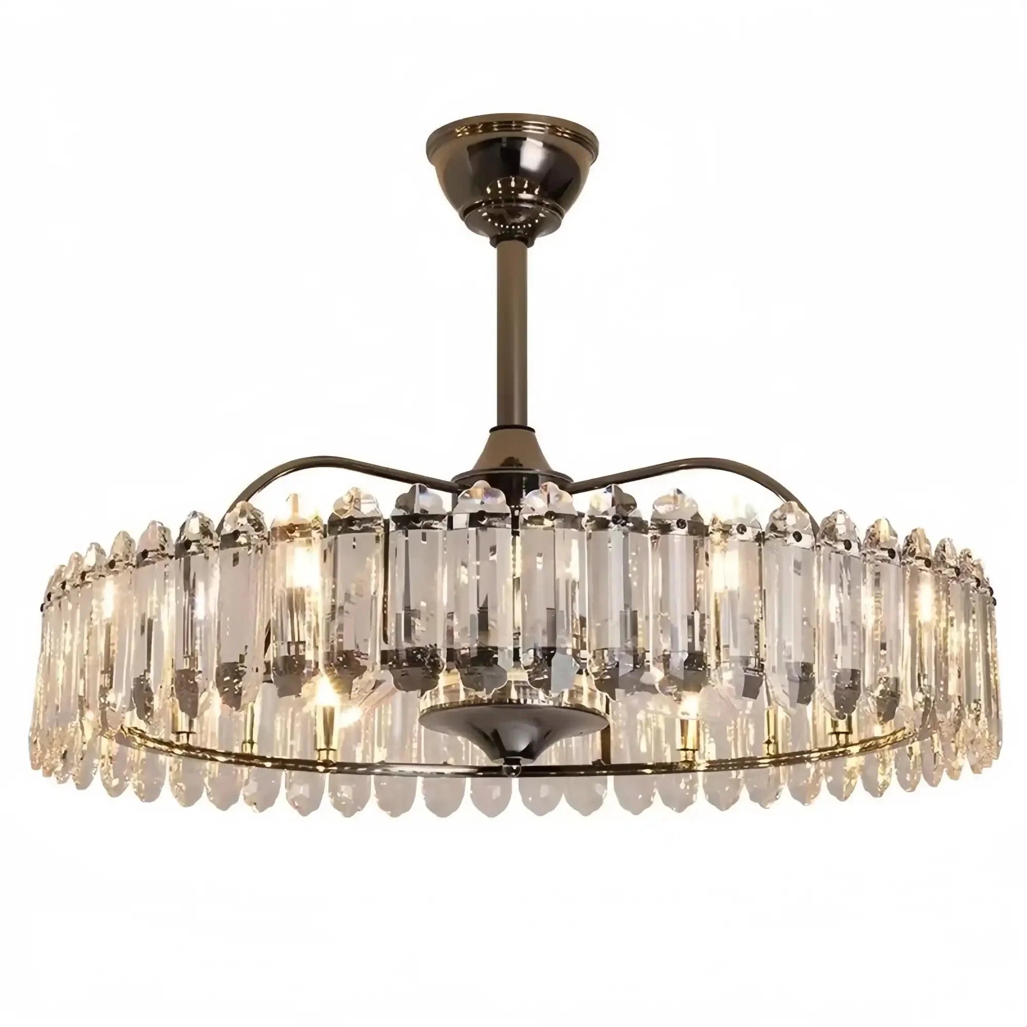 New Modern Invisible Fan Light Candle Crystal Chandelier - Joyfuzzy