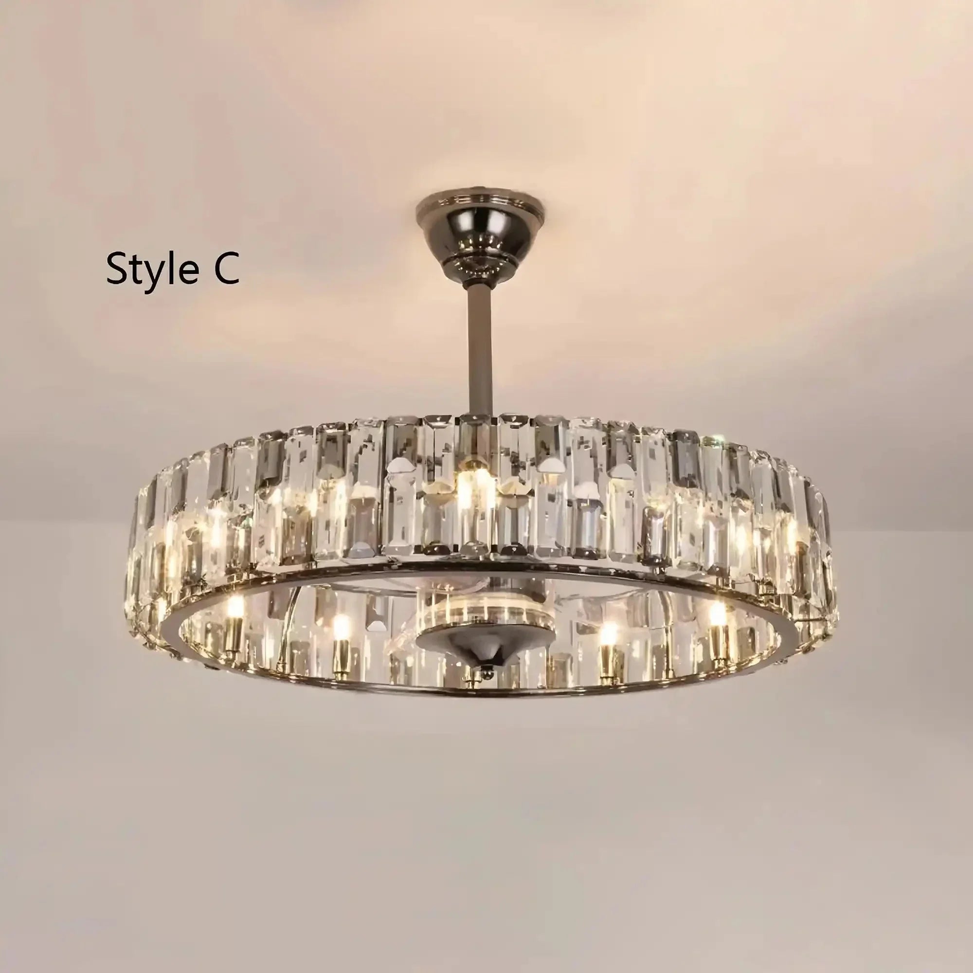 New Modern Invisible Fan Light Candle Crystal Chandelier - Joyfuzzy