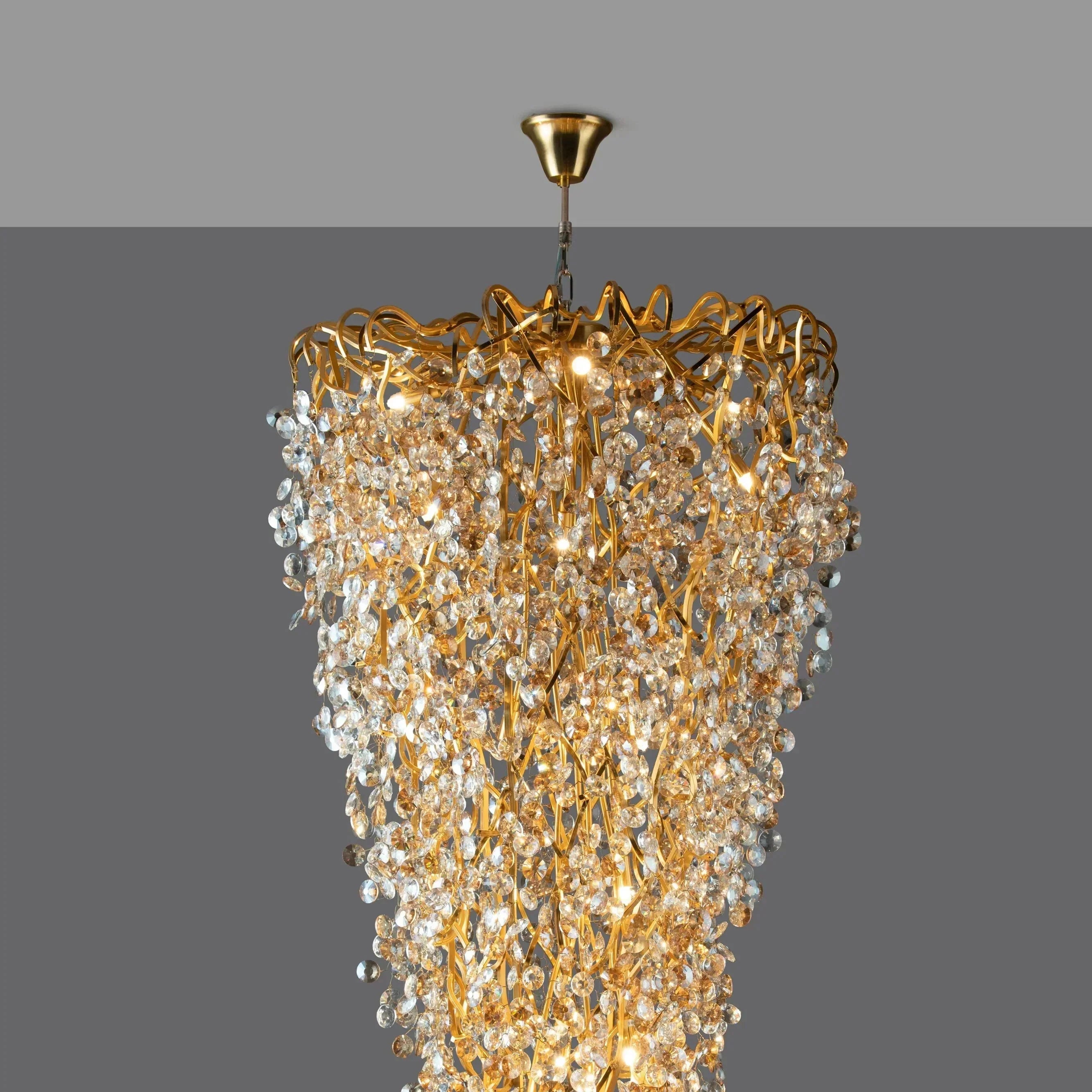 New Modern Light Luxury Branch Crystal Chandelier for Dining /Living Room - Oval: L47.2"*H27.6"Warm LightJoyfuzzy