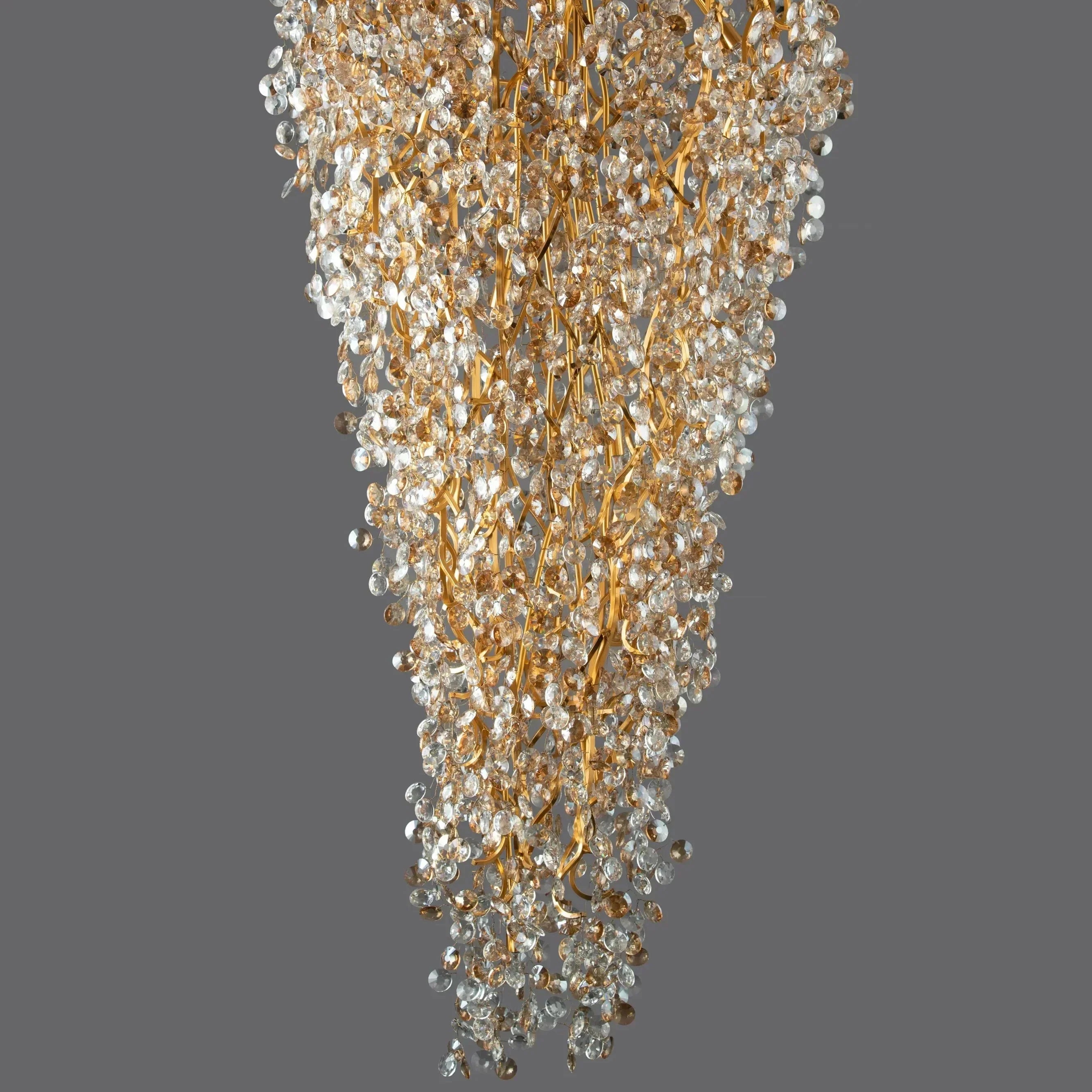 New Modern Light Luxury Branch Crystal Chandelier for Dining /Living Room - Oval: L47.2"*H27.6"Warm LightJoyfuzzy
