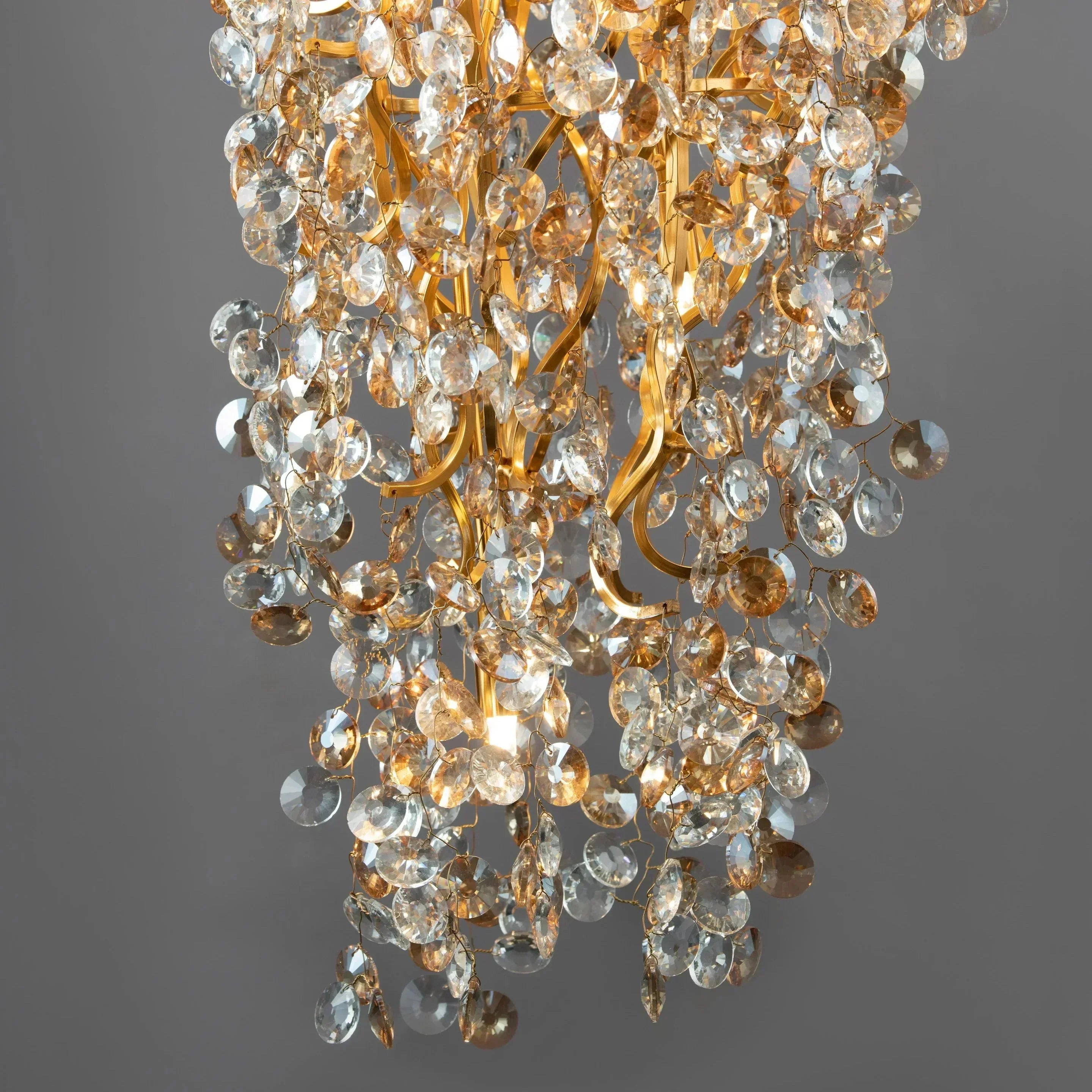 New Modern Light Luxury Branch Crystal Chandelier for Dining /Living Room - Oval: L47.2"*H27.6"Warm LightJoyfuzzy