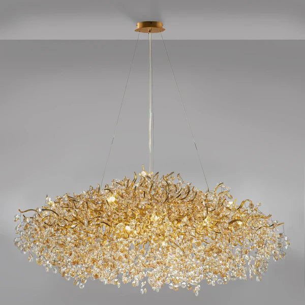 New Modern Light Luxury Branch Crystal Chandelier for Dining /Living Room - Oval: L47.2"*H27.6"Warm LightJoyfuzzy