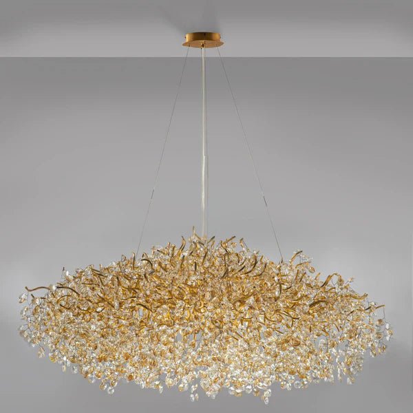 New Modern Light Luxury Branch Crystal Chandelier for Dining /Living Room - Oval: L47.2"*H27.6"Warm LightJoyfuzzy