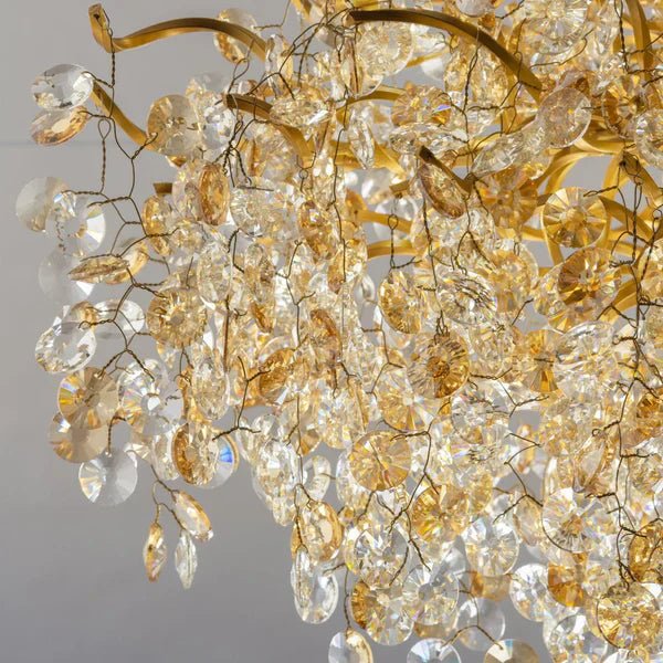 New Modern Light Luxury Branch Crystal Chandelier for Dining /Living Room - Oval: L47.2"*H27.6"Warm LightJoyfuzzy